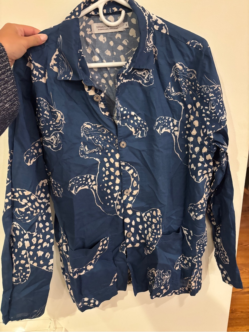Desmond & Dempsey Printed Cotton Pajama Shirt